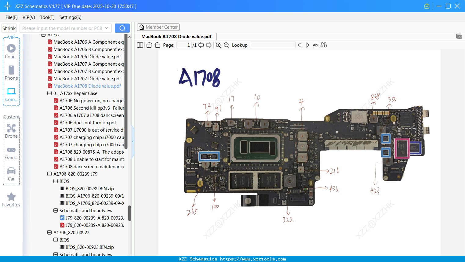 Laptop Apple MacBook A1708 Diode Value